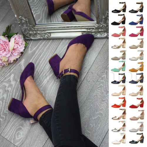 Womens ladies low mid - , heel