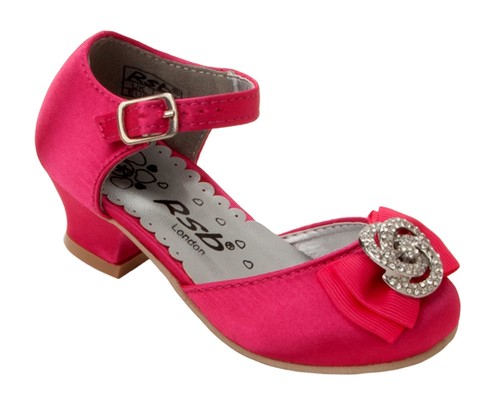 Girls fuschia pink satin - girls,