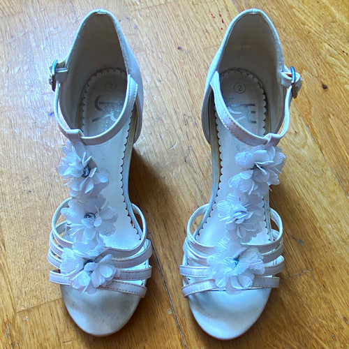 Ivory floral bridesmaid shoes - ivory,